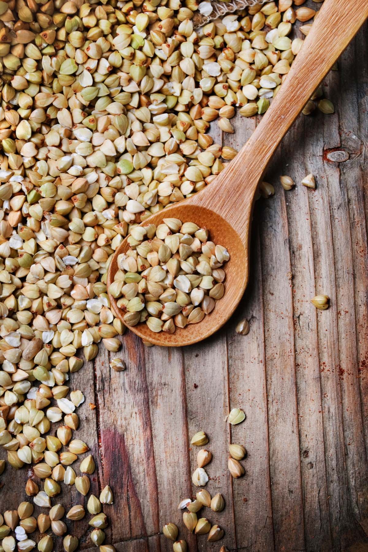 buckwheat groats on table.