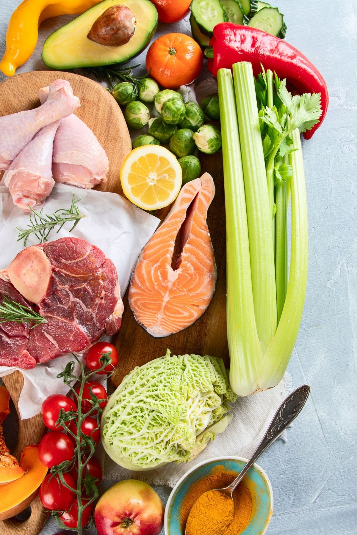 healthy selection of paleo foods on a table