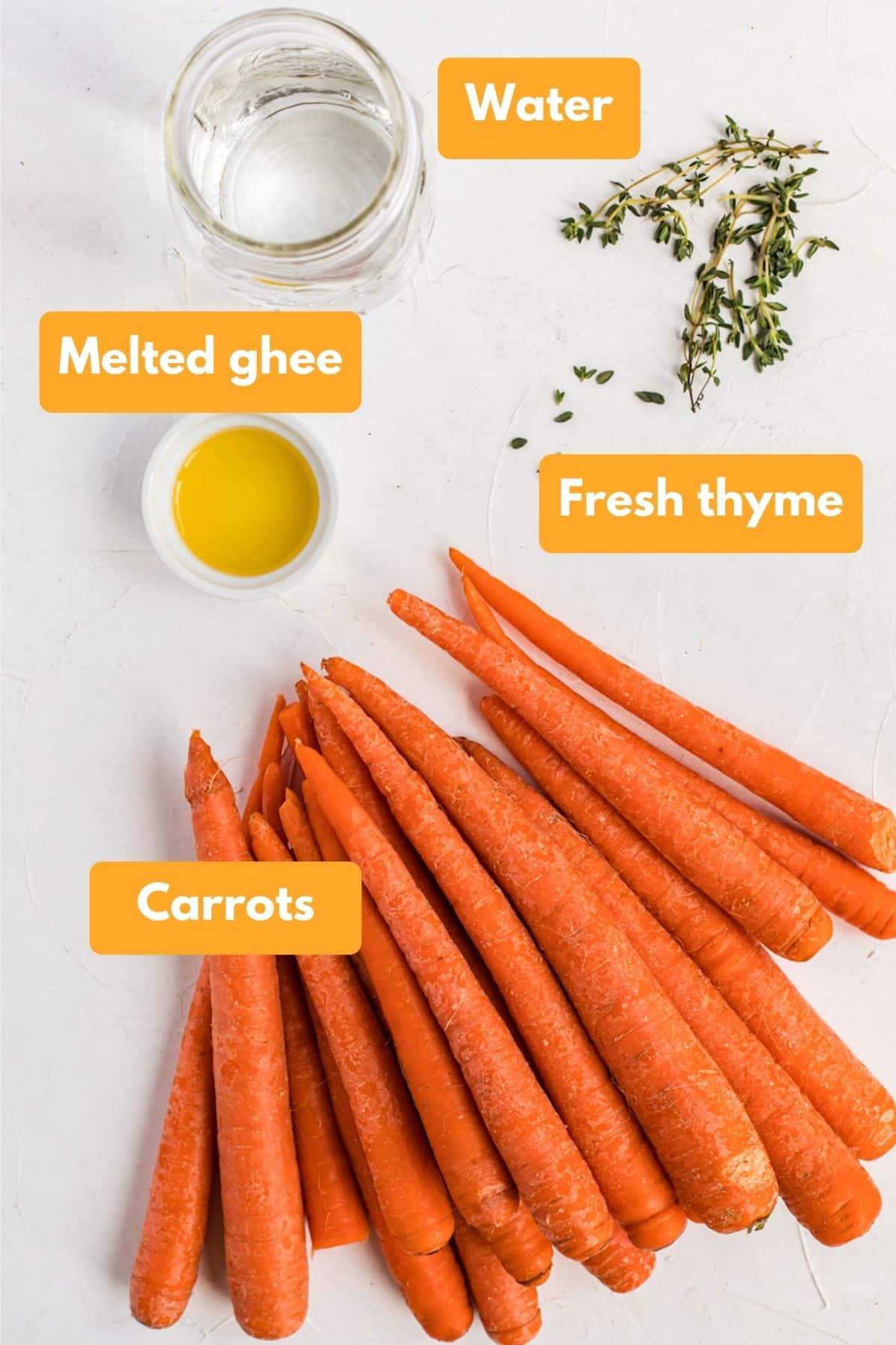 Ingredients for instant pot carrots