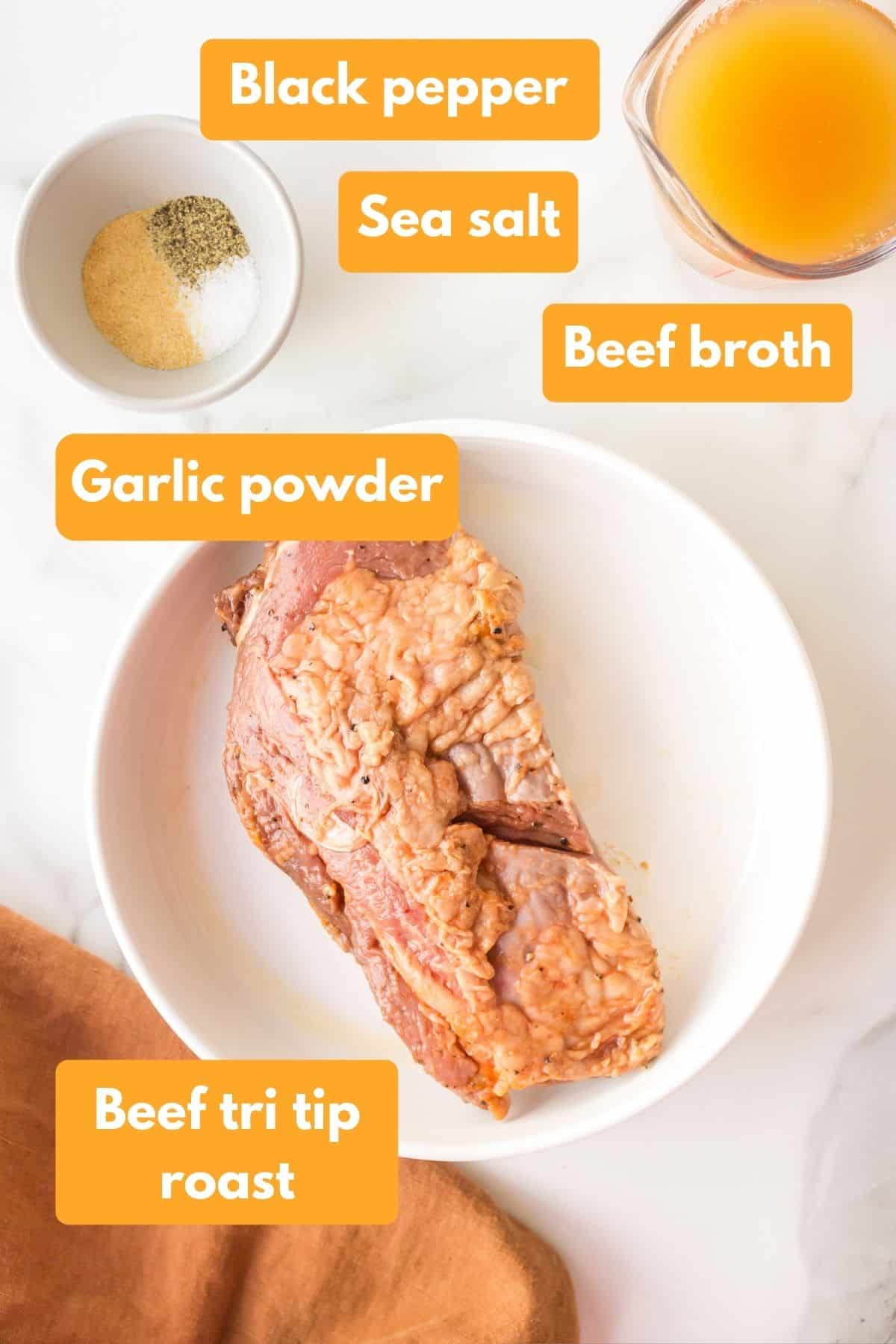 Ingredients for instant pot tri tip.