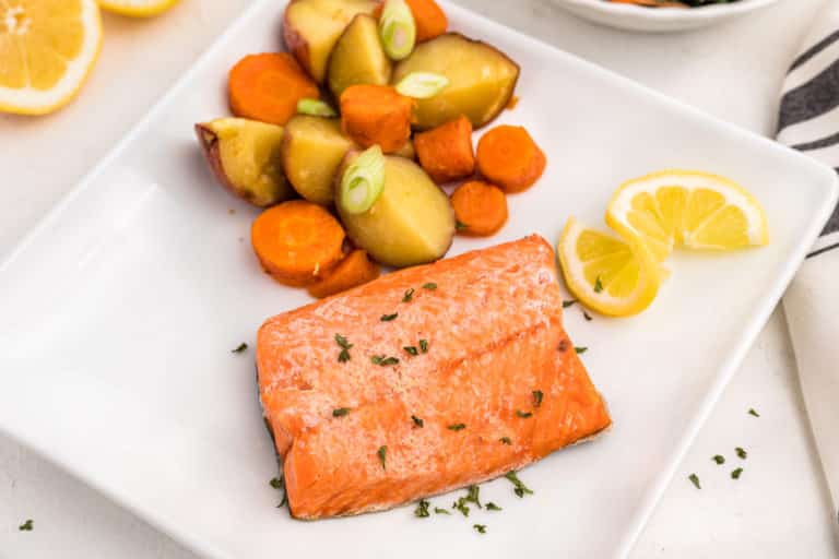 salmon with potatoes and carrots