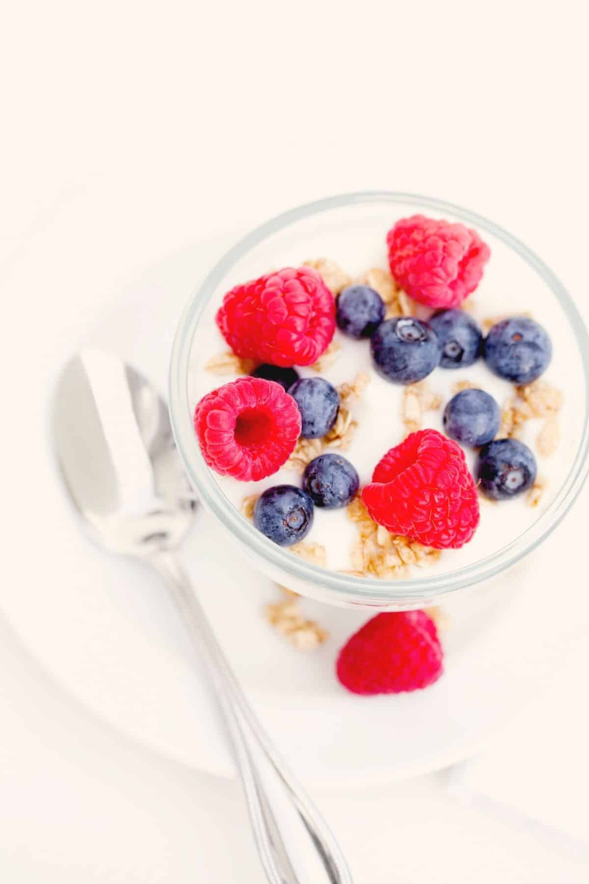 coconut yogurt topped with berries