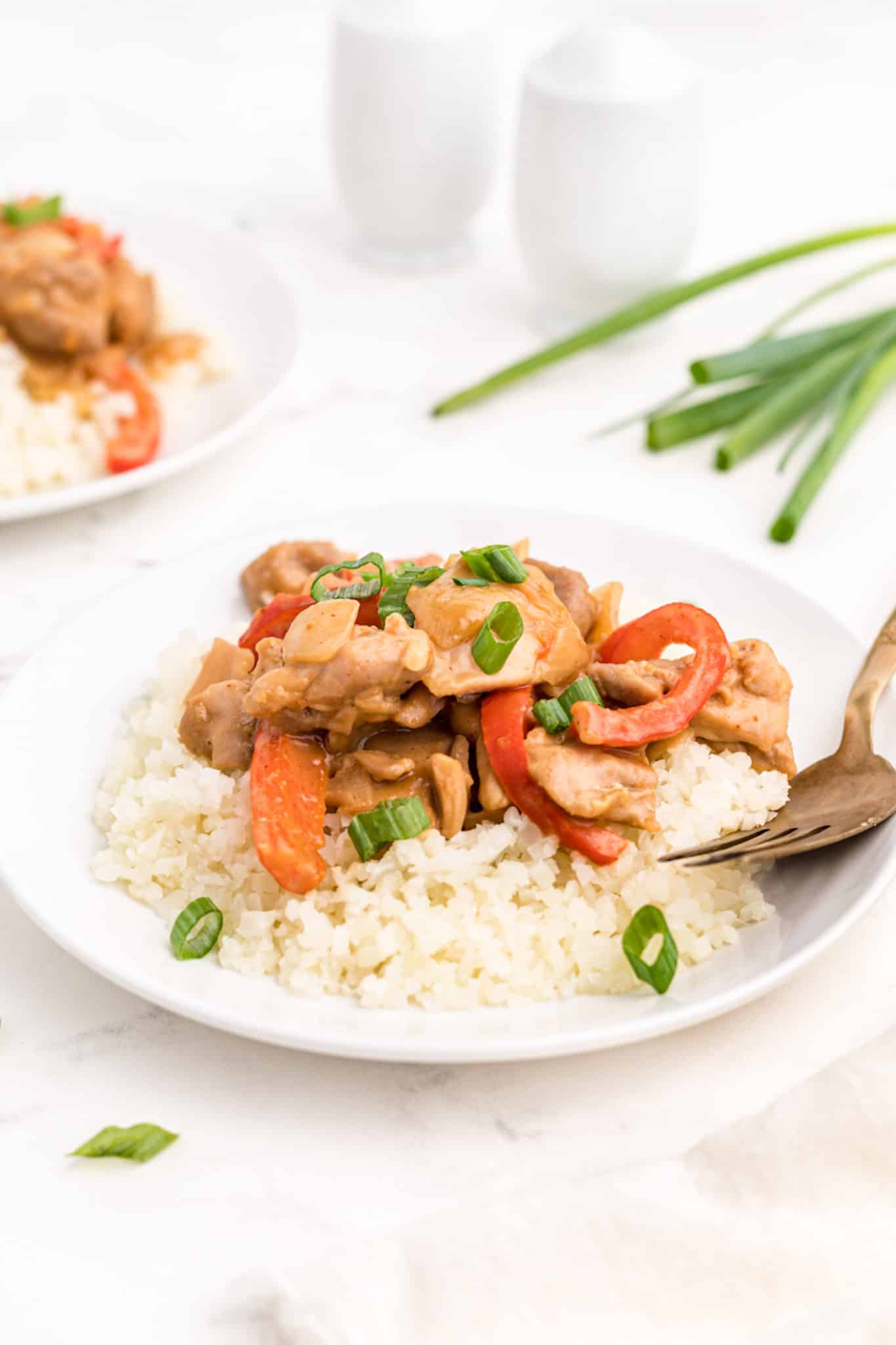 peanut butter chicken with rice