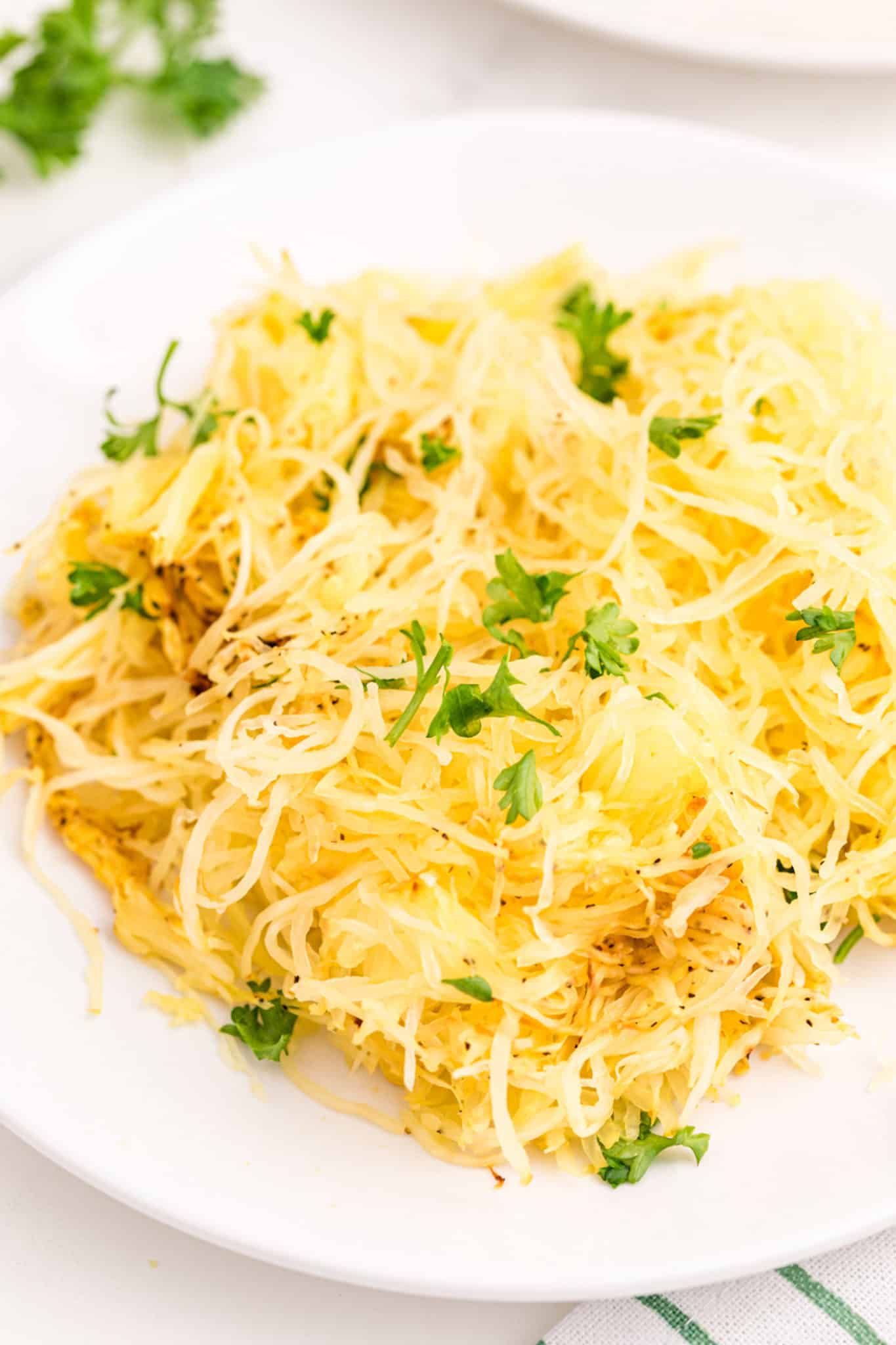 spaghetti squash strands.