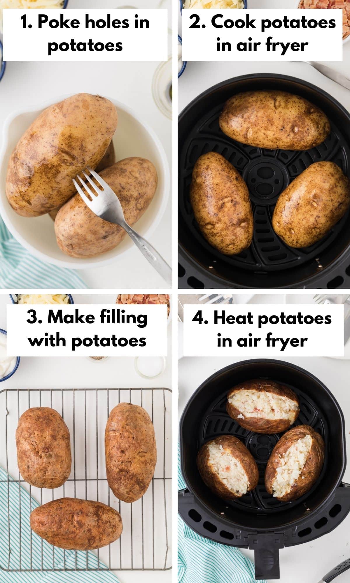 how to air fry twice baked potatoes