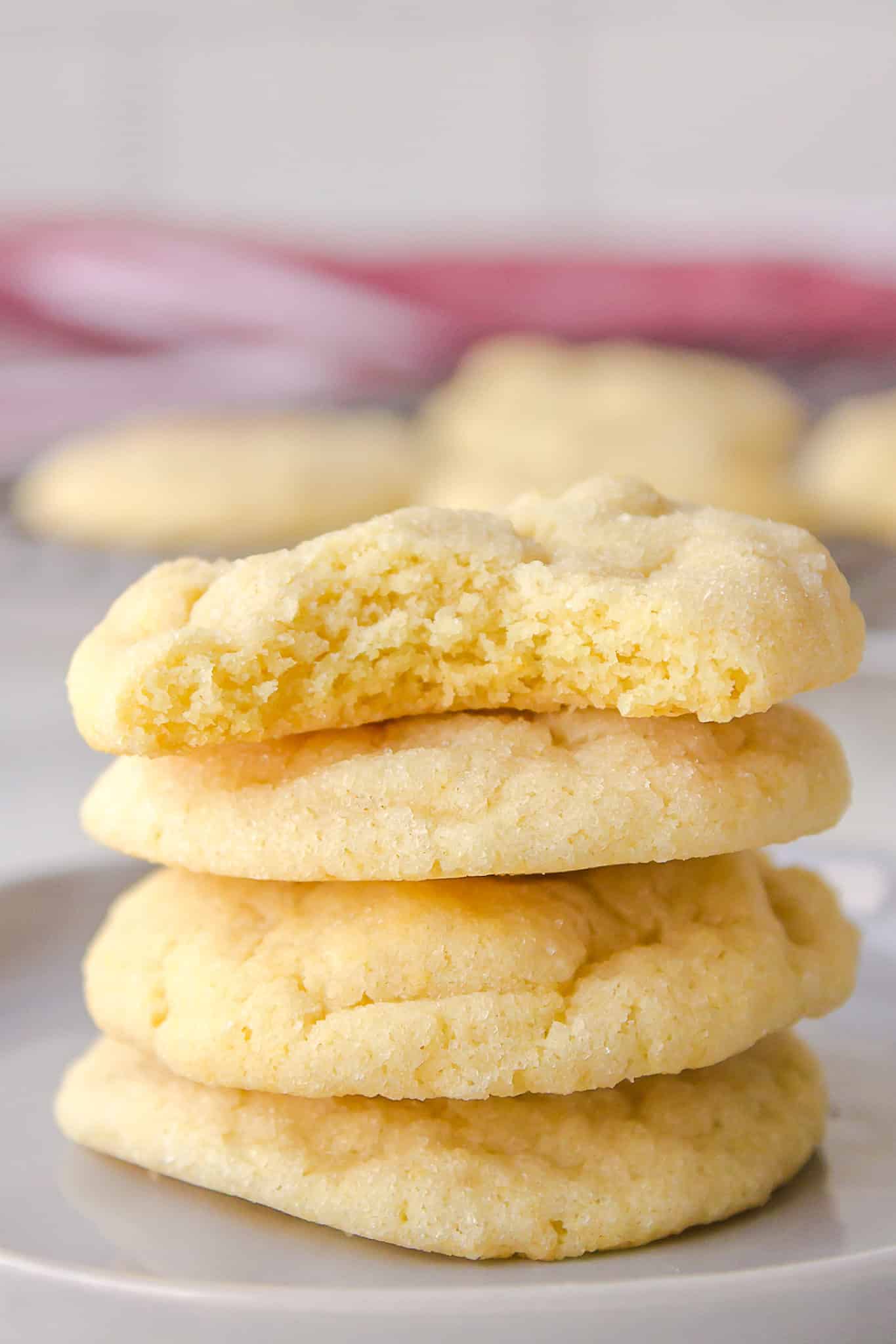 stack of dairy-free sugar cookies.