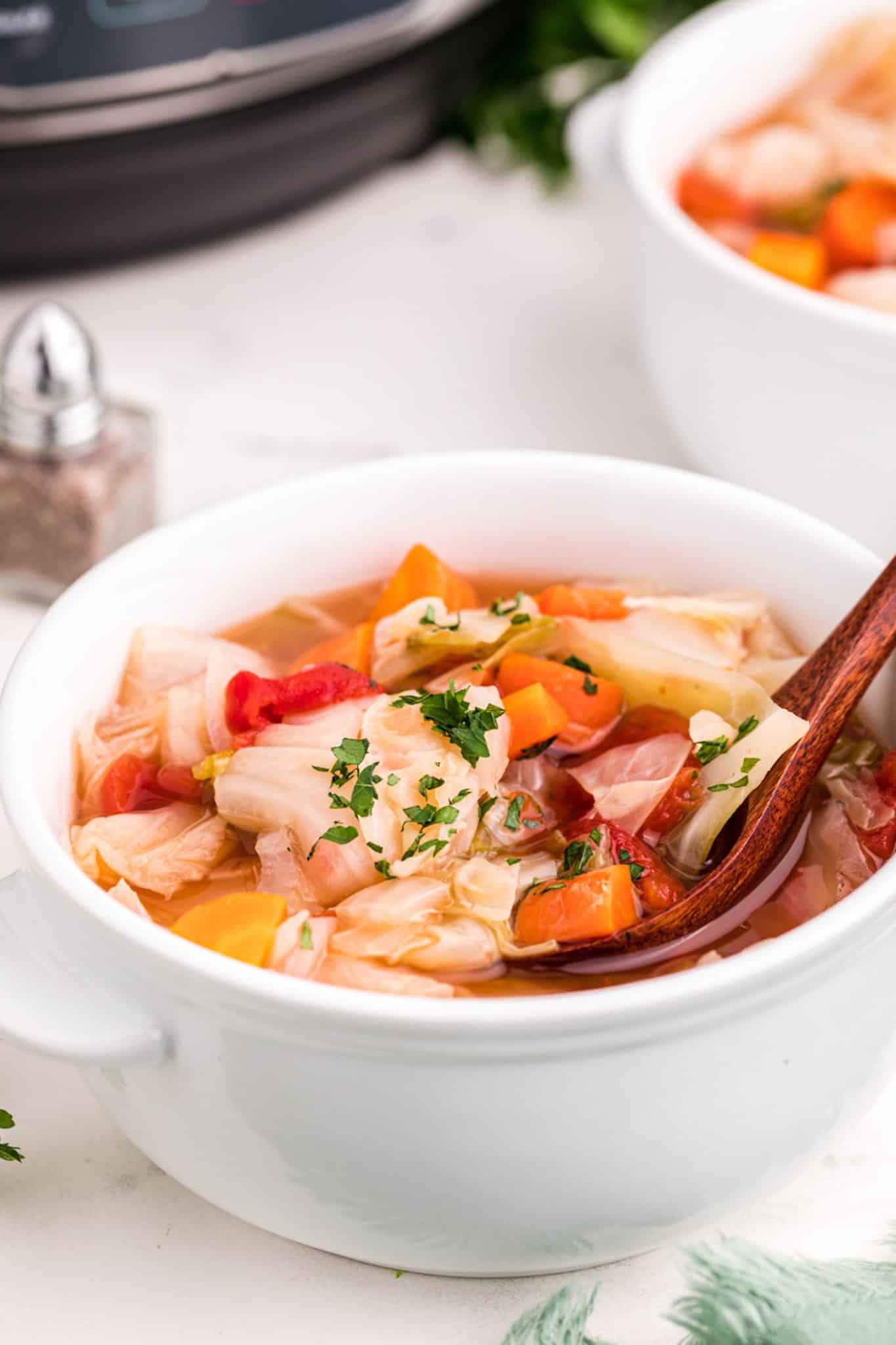 a bowl of detox cabbage soup.