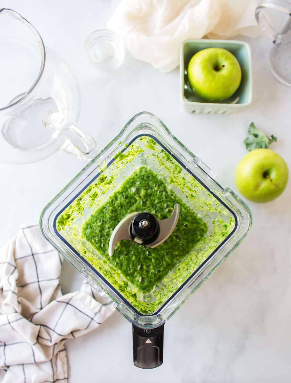 blended ingredients for making kale juice recipe.