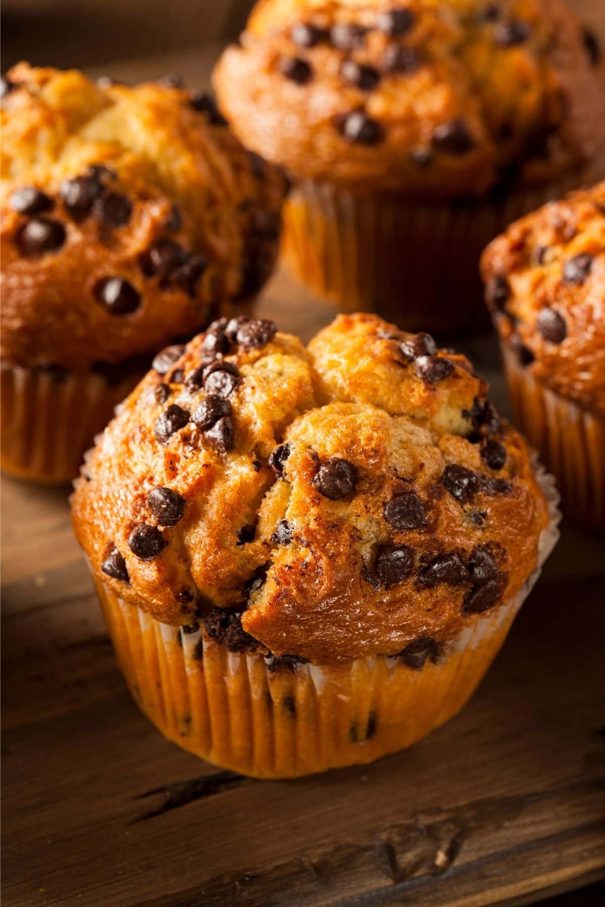 group of cassava flour chocolate chip muffins.