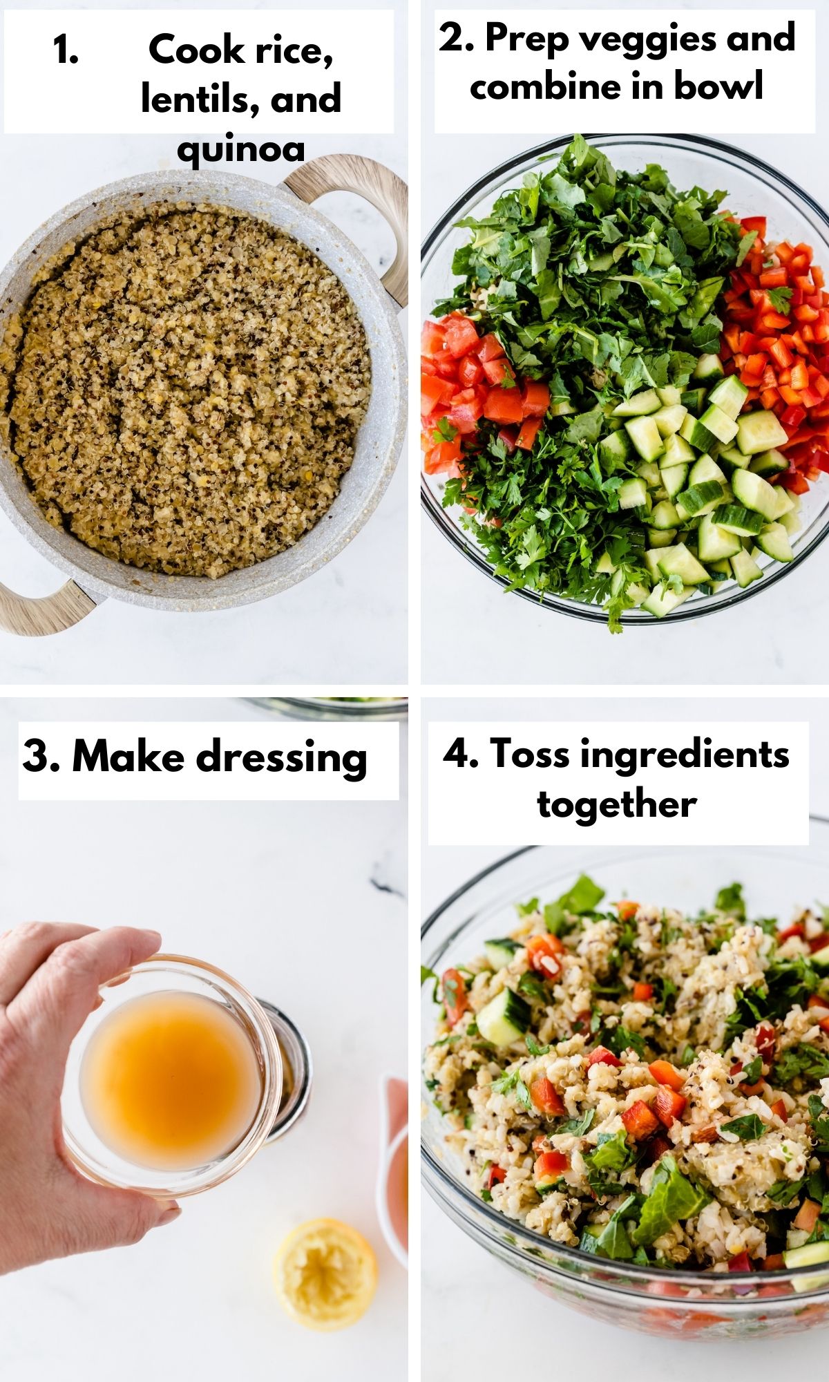 how to make quinoa salad collage.