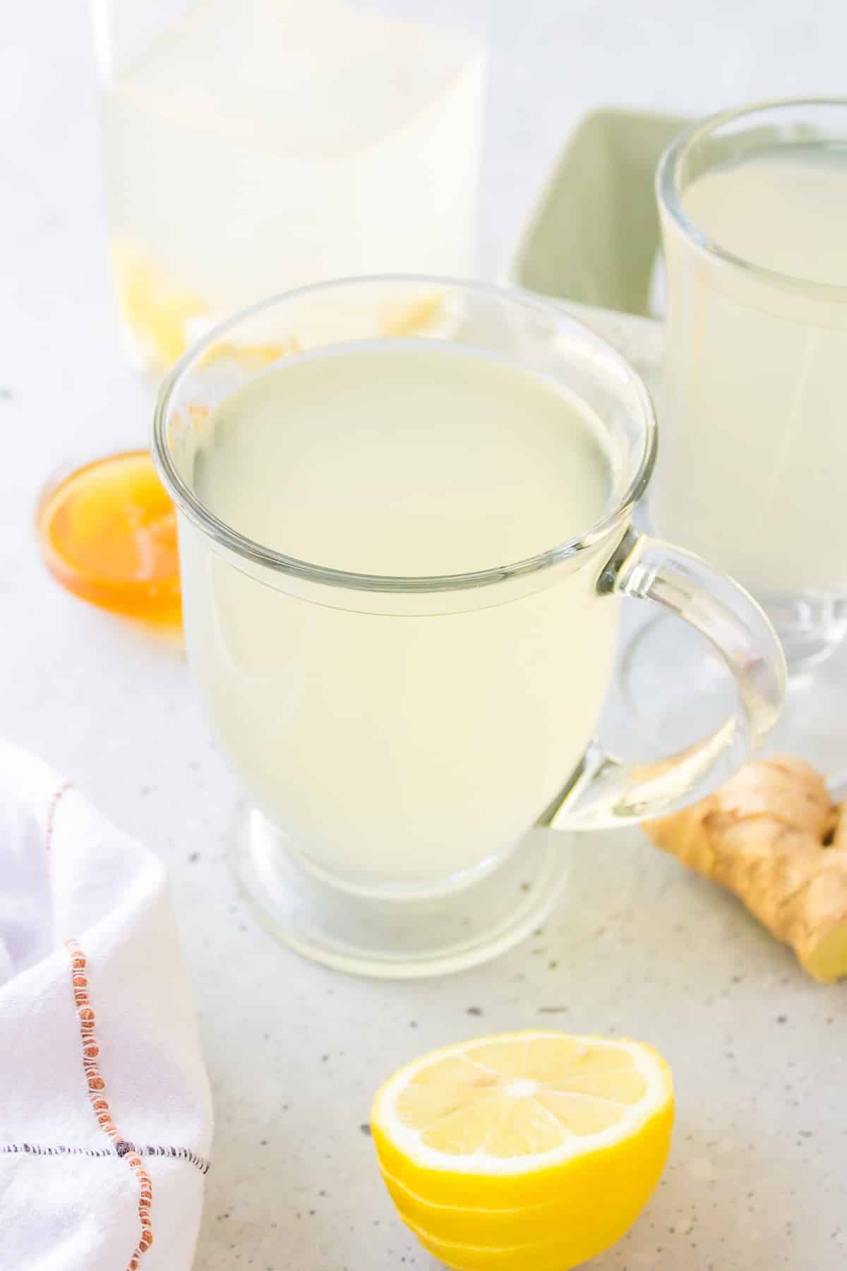 a glass of garlic tea.