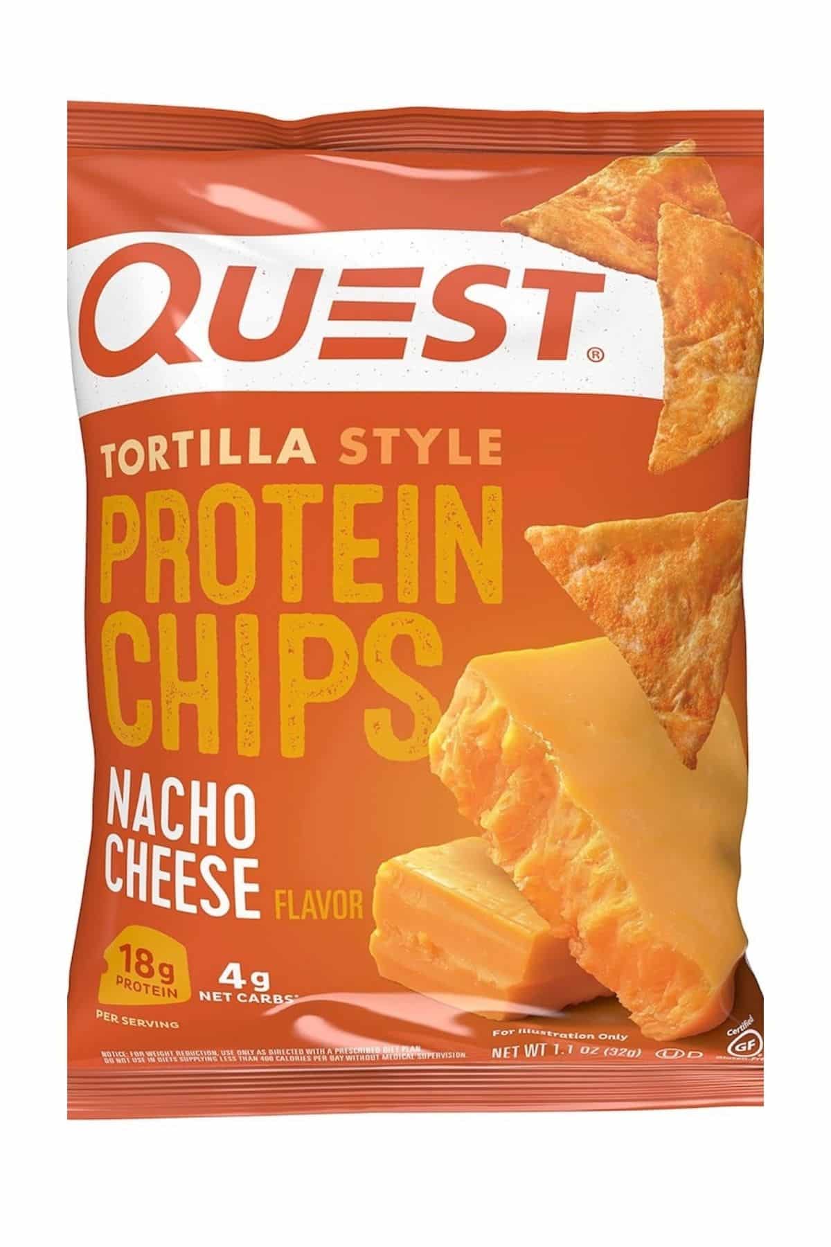 bag of quest protein style chips.