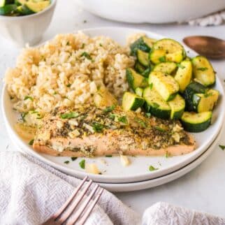 slow cooker salmon served on plate.